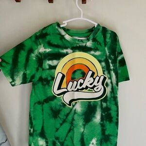 Way To Celebrate Lucky St Patrick’s Day Green Tie-Dye Kids Tee